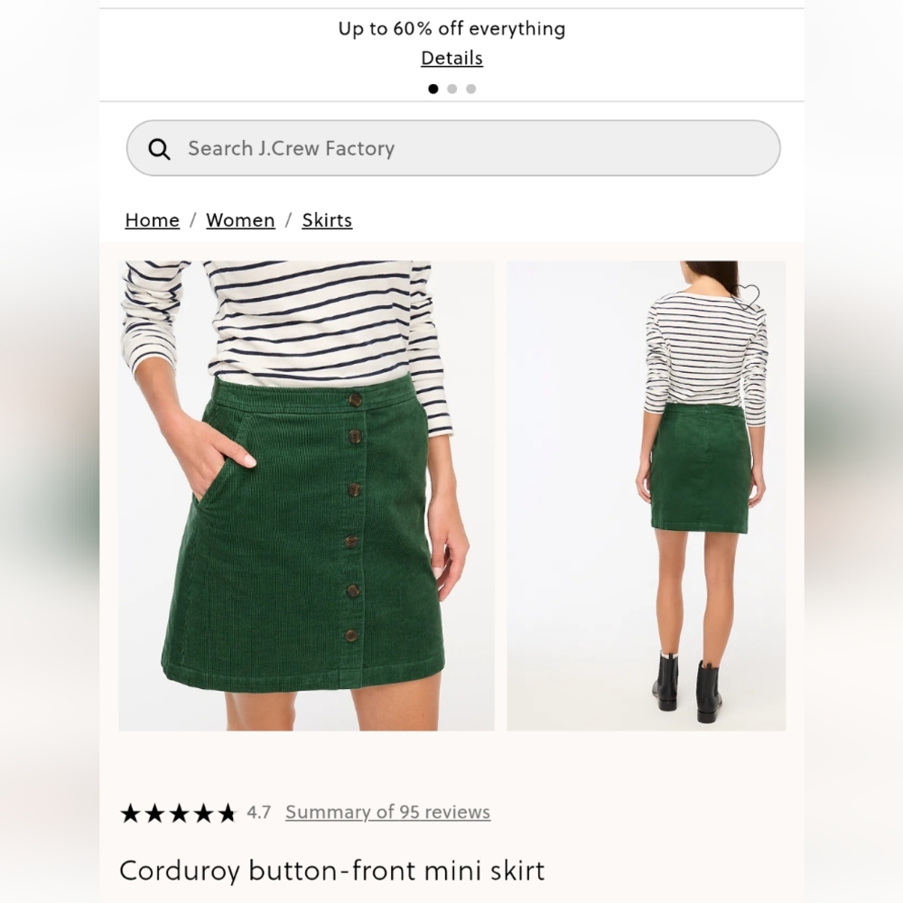J. Crew Corduroy Button-Front Mini Skirt In Teal